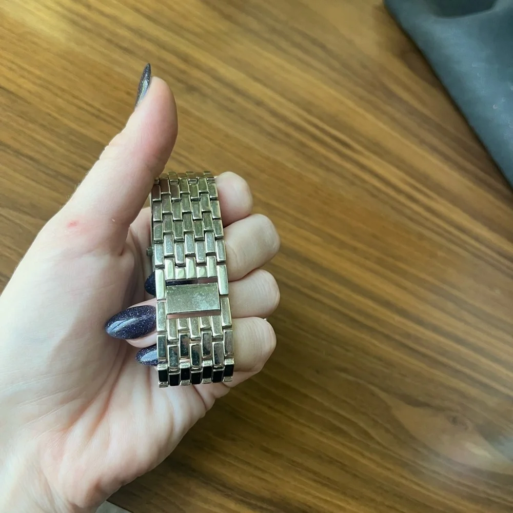 Vintage 90s y2k Passages CHUNKY wide Silver and Gold Square Face Watch